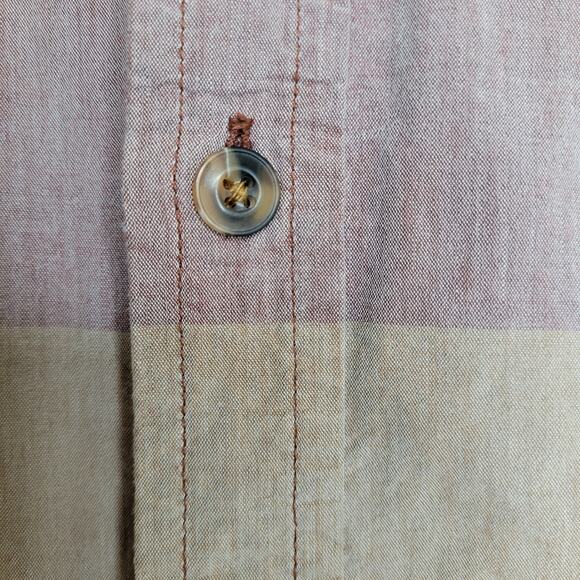 Prana Purple Slim Fit Color Block Collared Button Down Shirt Mens Size XL - Picture 3 of 8